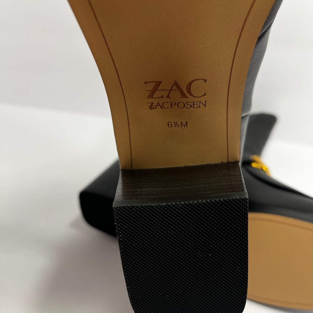 NWOT Zac Posen Metal Bit Leather Equestrian Square Toe Ankle Zipper Boot SZ 6.5 - Picture 7 of 9
